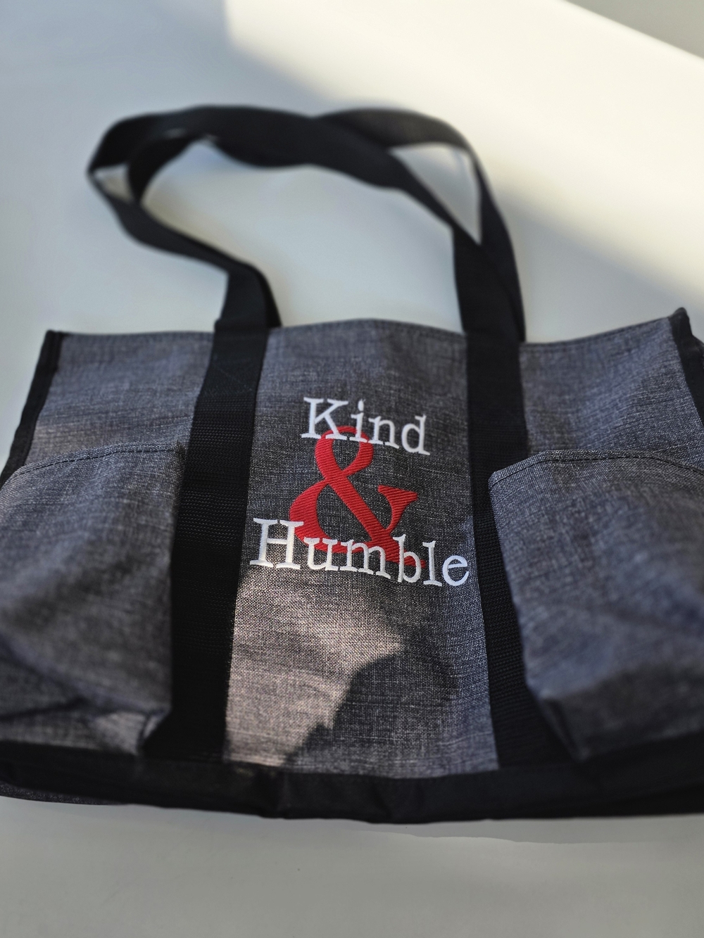 Thirty-One Zip-Top Organizing Utility Tote Bag Charcoal Crosshatch Kind & Humble